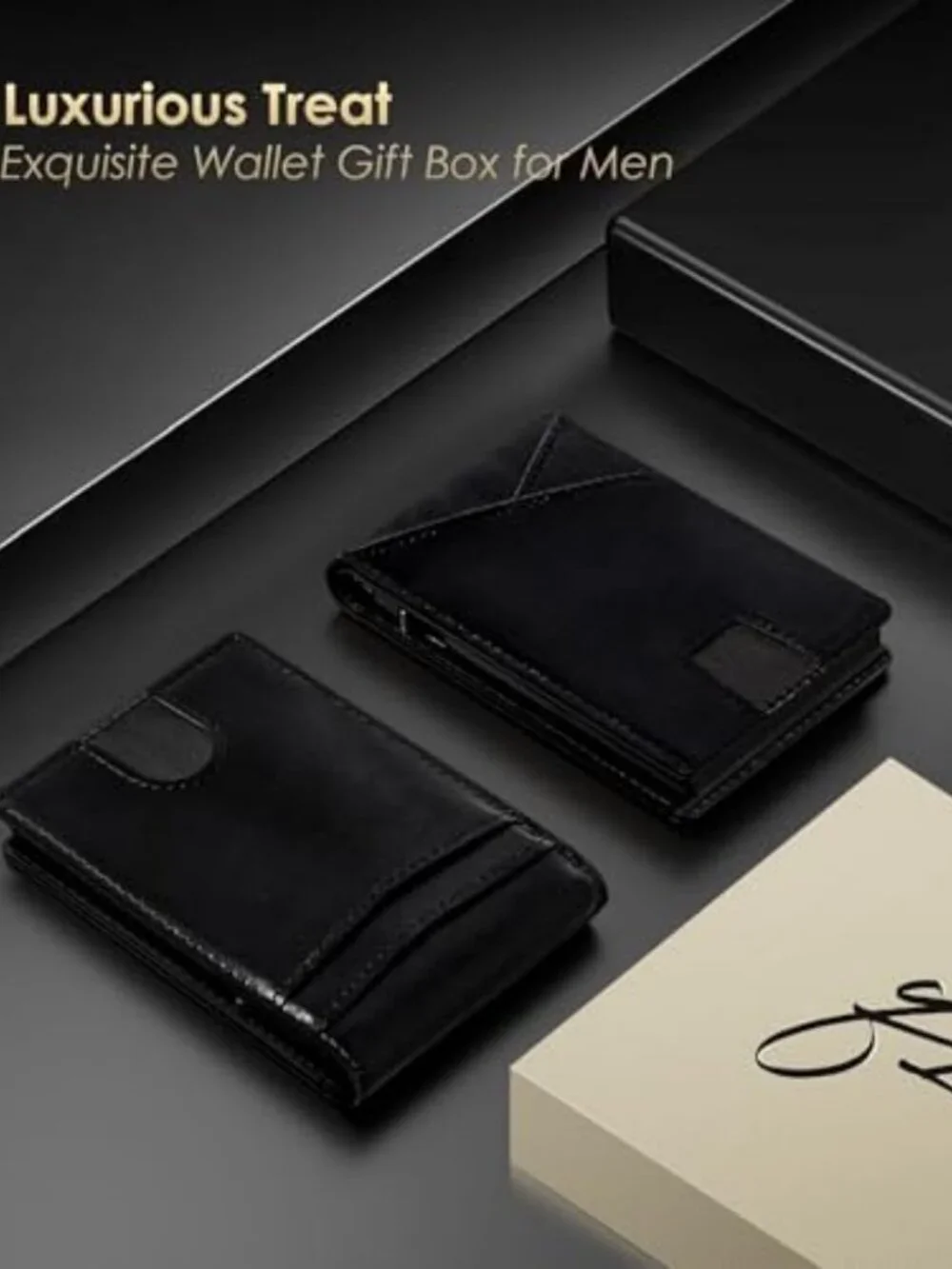 Slim Minimalist RFID Blocking Wallet for Men - Stylish Black Design, 2026